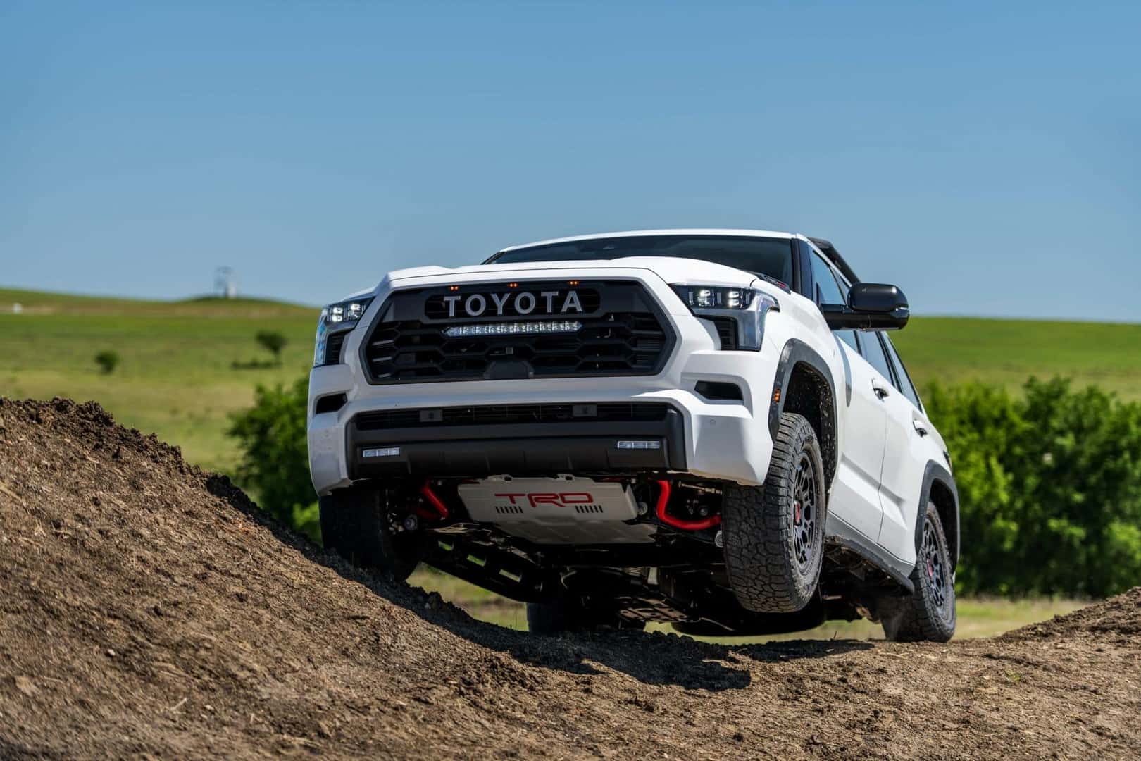 The Epic Off-Roading 2024 Toyota Sequoia Making A Big Jump Over The Dirt Dunes