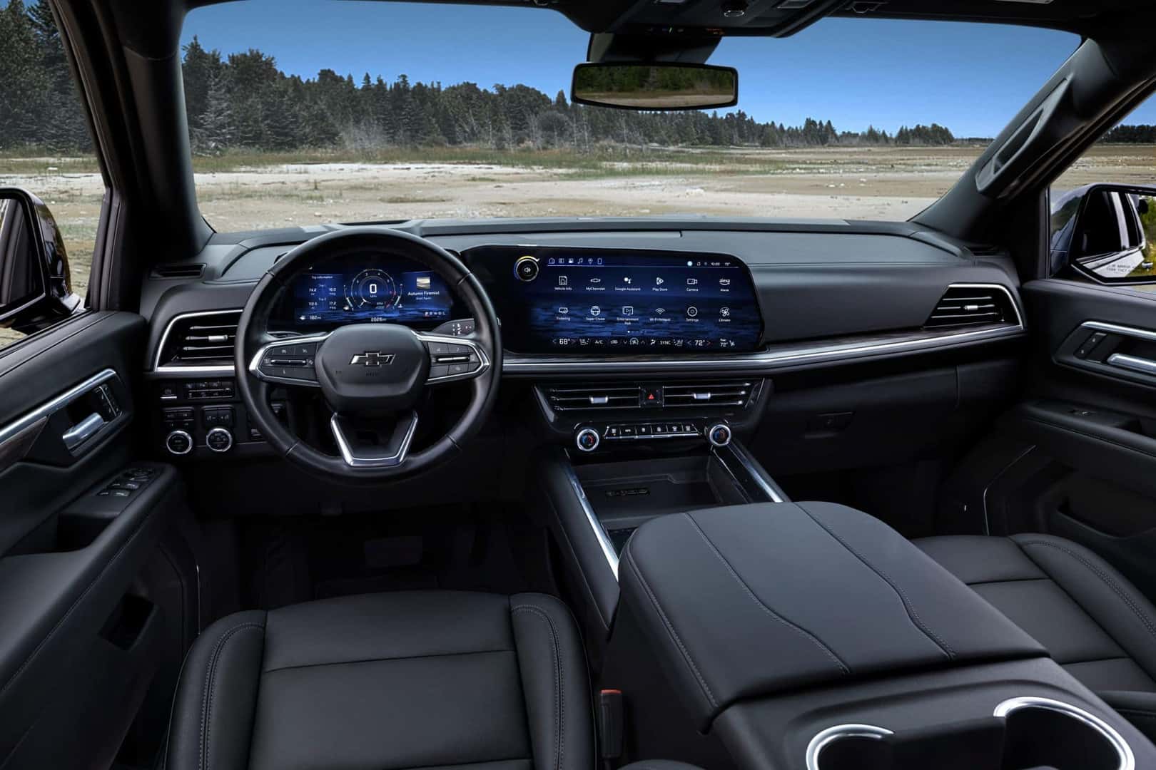 The Fancy Futuristic Front Interior Of The Towing Master: The 2025 Chevy Tahoe Z71