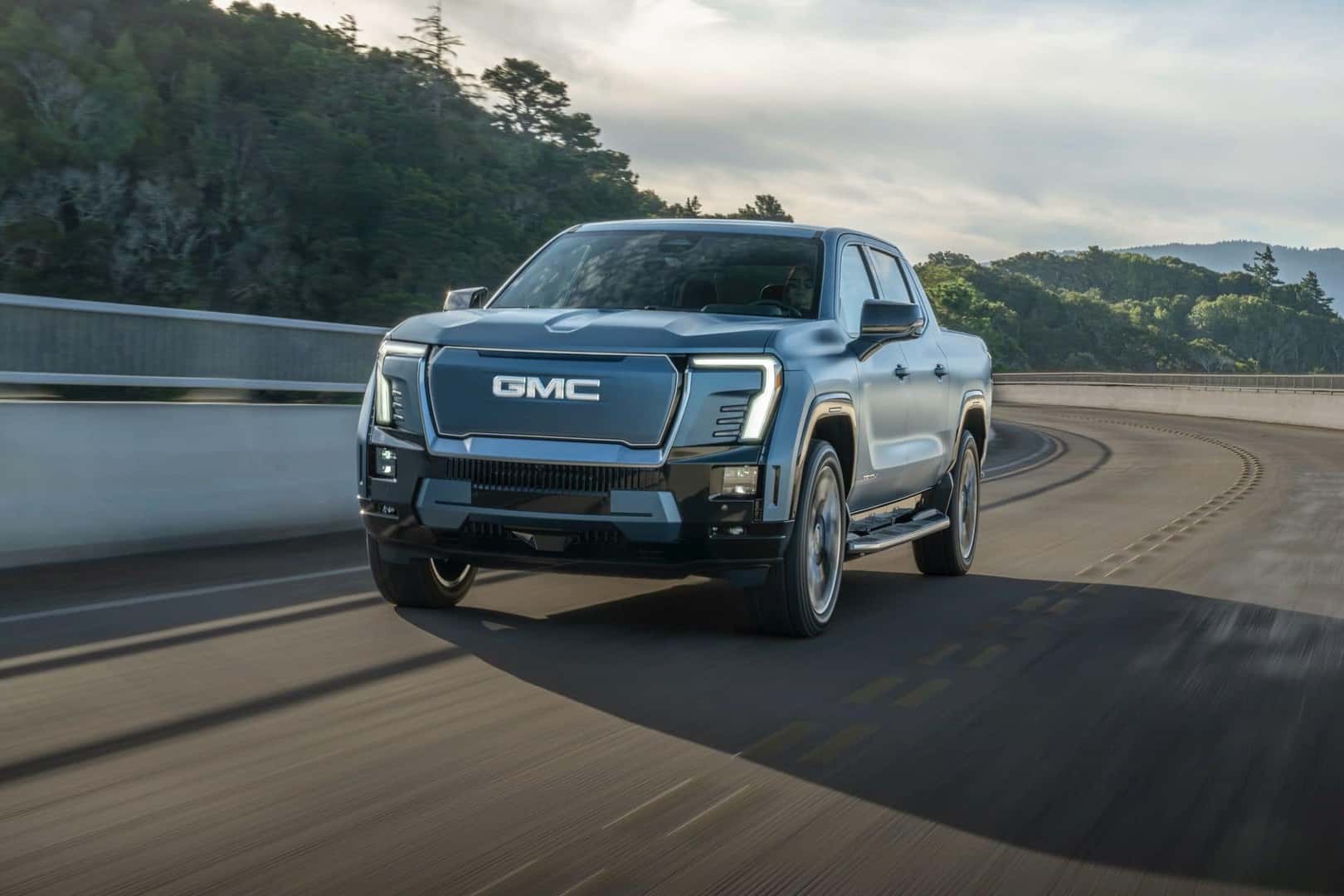 The Futuristic And Superior 2025 GMC Sierra EV Denali, Driving Flawlessly On The Highway
