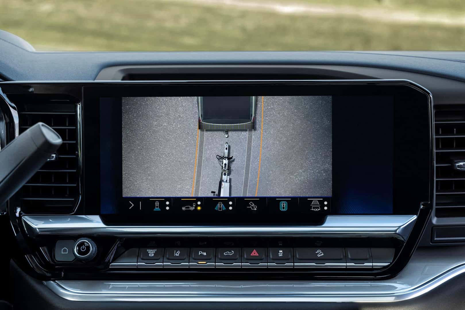A Visual Display Of The Hitch View Of The Secure 2024 Chevy Silverado HD