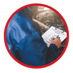 circle-cropped image of a checklist.