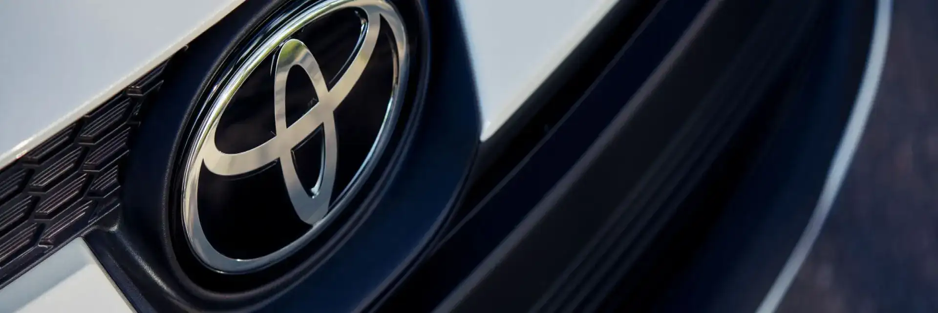 Close up of Toyota logo on car