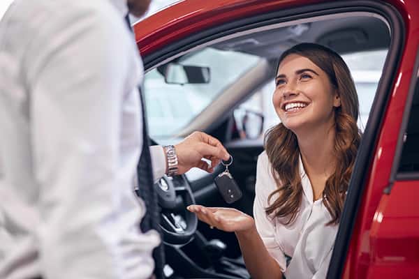 Toyota customer receiving keys