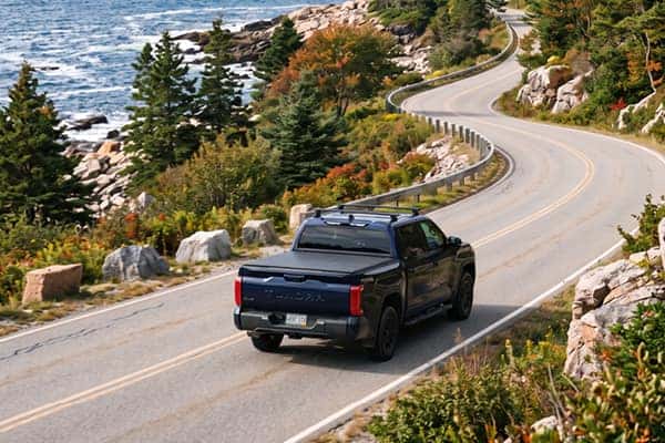 Toyota Tundra on Maine coastal road