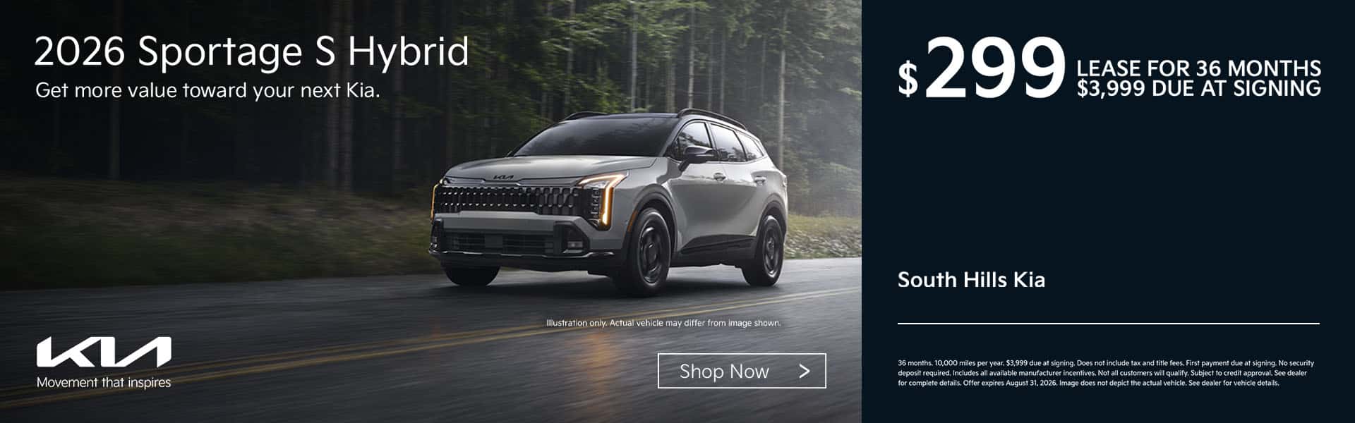 2026 Kia Sportage S Hybrid Lease