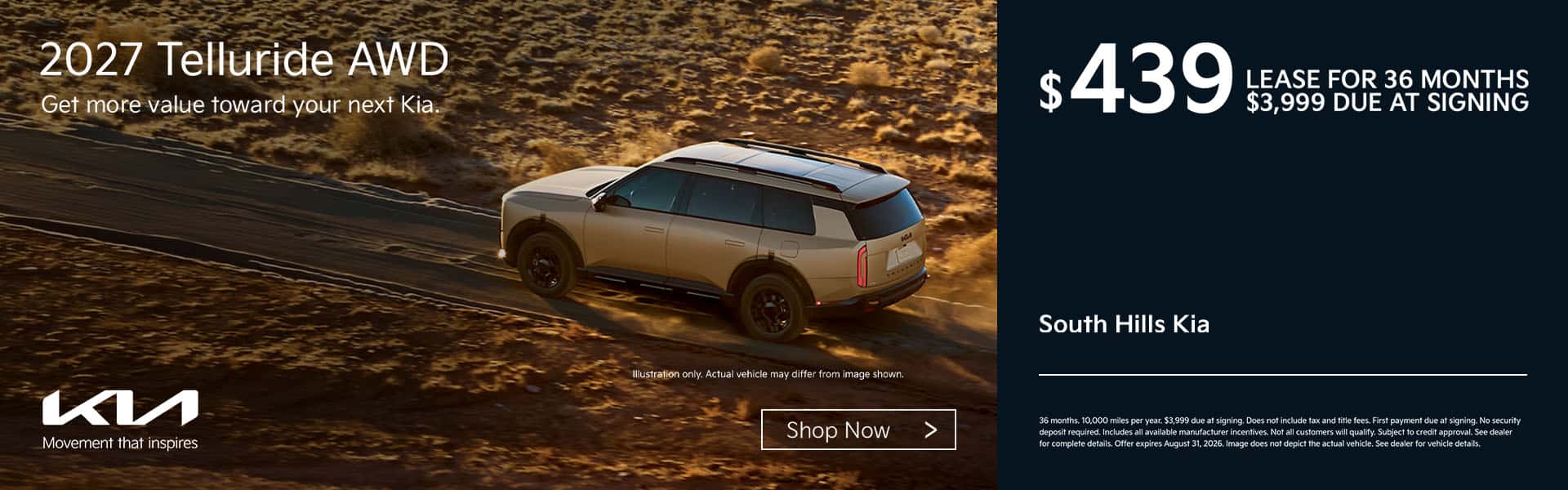 2027 Kia Telluride AWD Lease Offer