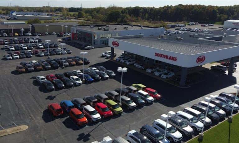 Southlake Kia Dealership Lot View