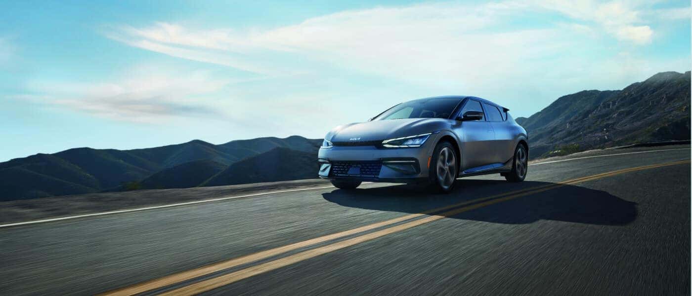 2024 Kia EV6 Exterior Driving Along Open Road