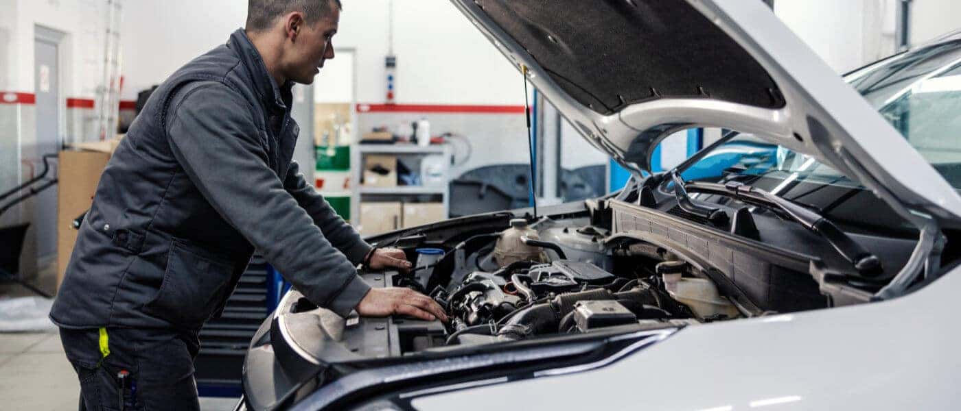 Service-Inspection-TechnicianLeaningLookingUnderHood