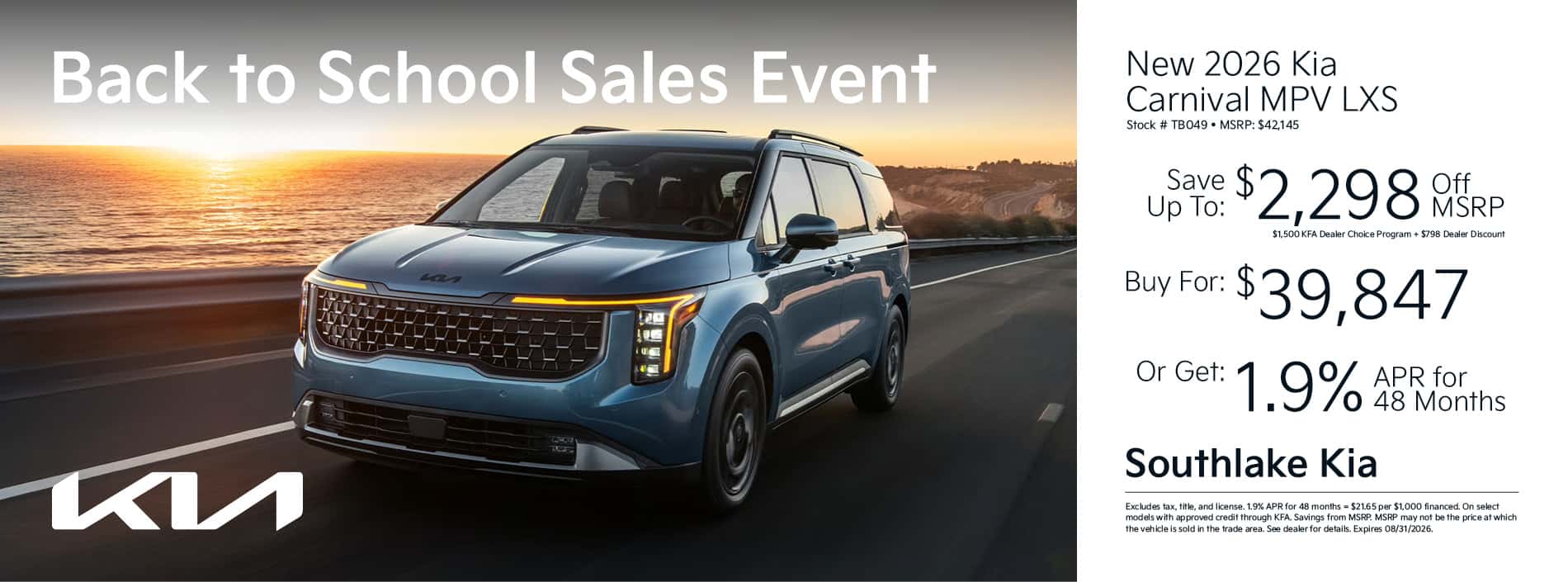 2026 Kia Carnival MPV Special Offer | Merrillville, Indiana