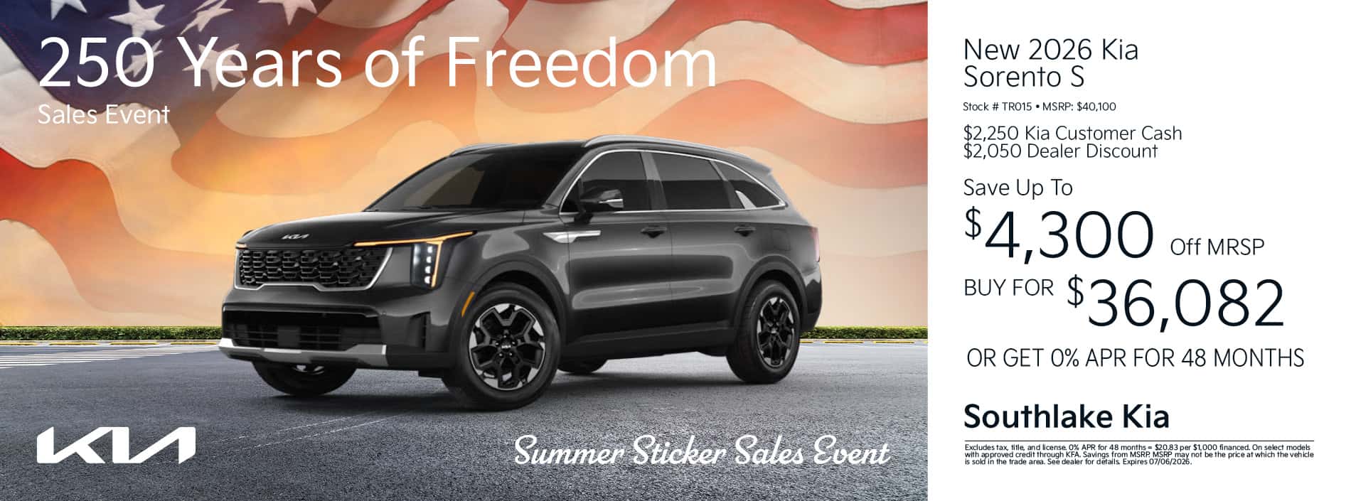 2026 Kia Sorento S Special Offer | Merrillville, Indiana