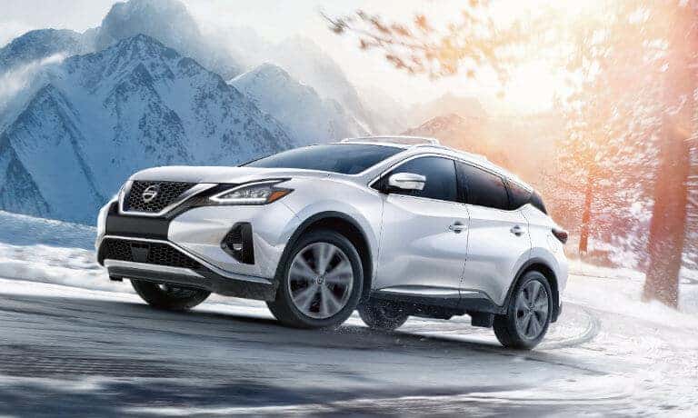 19 Nissan Murano Exterior while driving in the Snow-