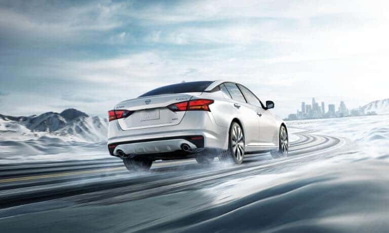 2020 Nissan Altima Exterior Driving On A Snowy Road