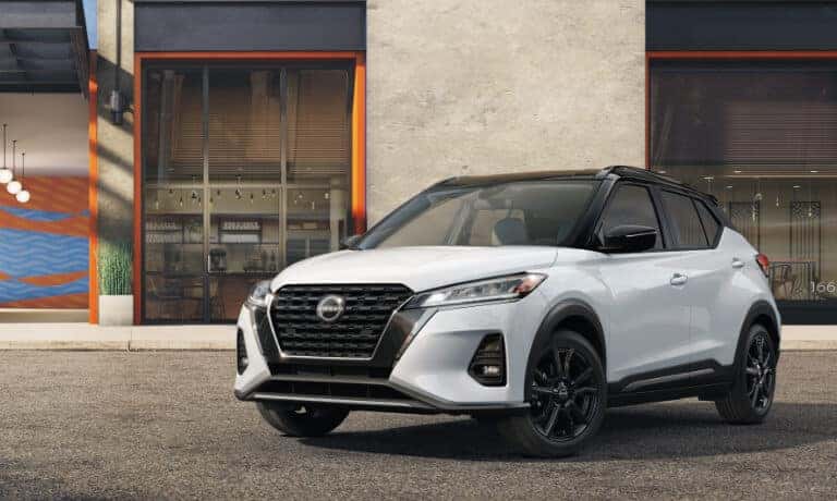 Nissan Kicks Exterior Outside Colorful Buildings