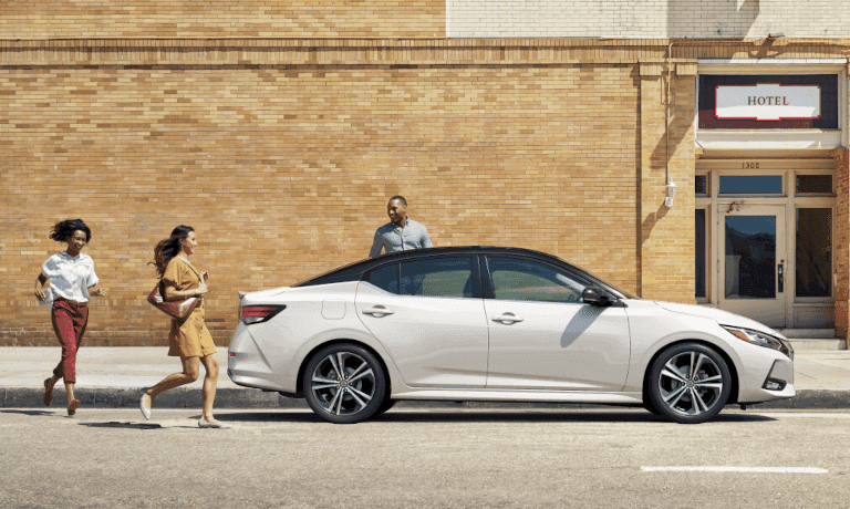 2023 Nissan Sentra Exterior Parked Outside Hotel With Friends