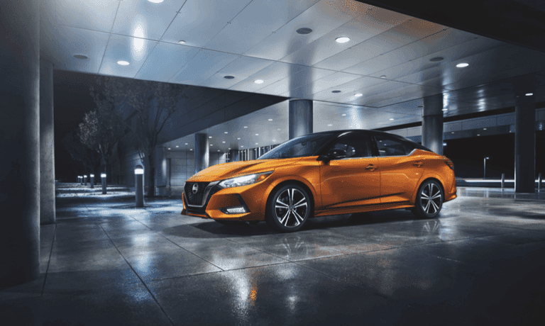 2023 Nissan Sentra Exterior Parked Under Hotel Overhang