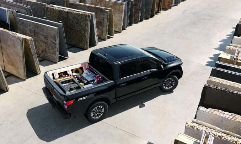 2023 Nissan Titan Exterior From Above With Equipment In Truck Bed