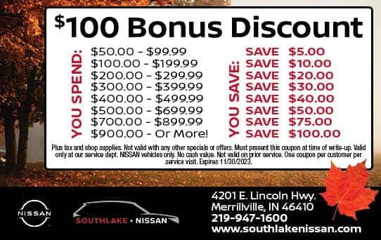 $100 Bonus Discount | Southlake Nissan