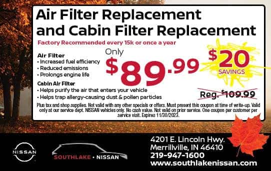 Air Filter Replacement-- | Southlake Nissan