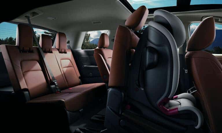 2025 Nissan Pathfinder Interior Seating With Carseat Tilted Forward