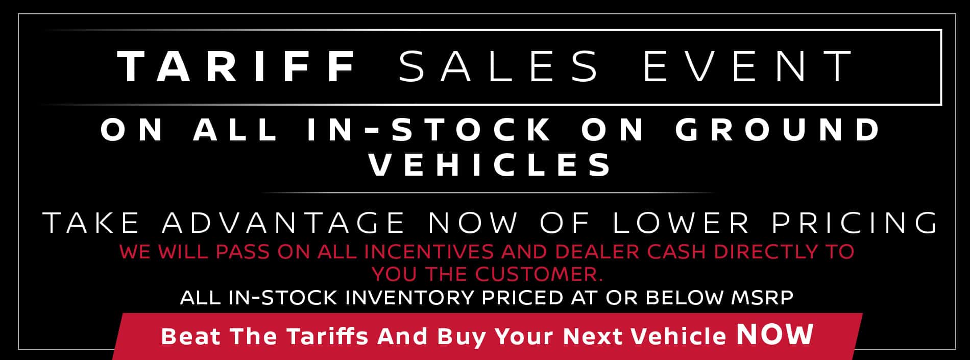 Tariff Sales Event | Southlake Nissan