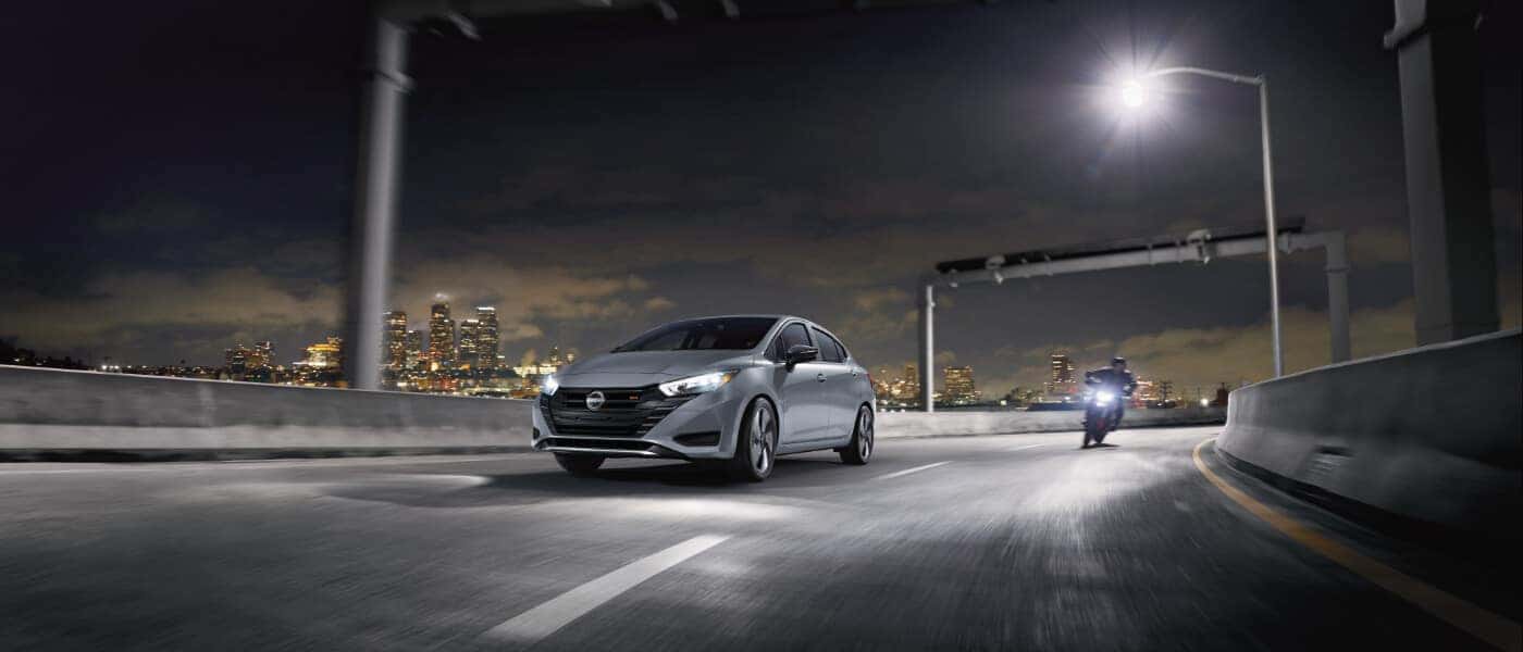 2025 Nissan Versa Exterior Driving At Night