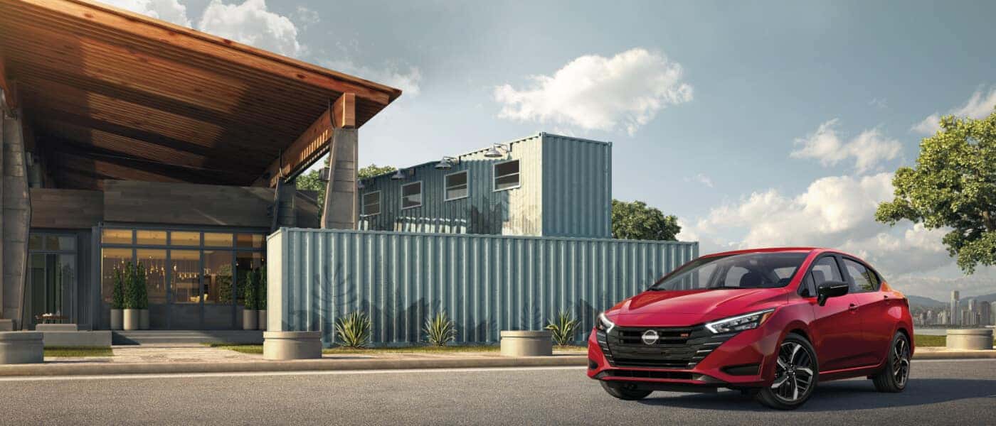 2025 Nissan Versa Exterior Parked By A Building