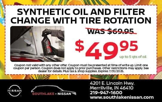Synthetic Oil & Filter | Southlake Nissan