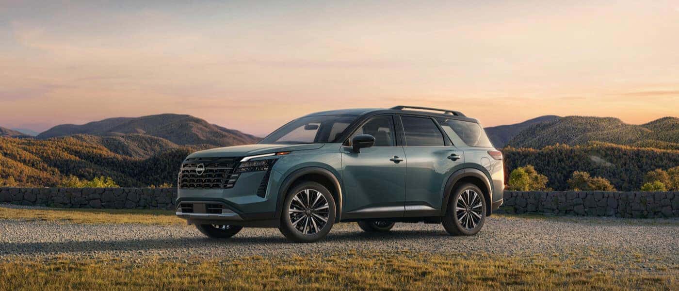 2026 Nissan Pathfinder Exterior Parked By Mountain Range
