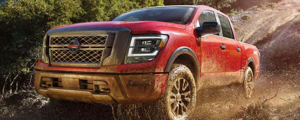 2022 Nissan Titan Driving Through Mud