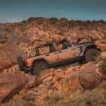 Jeep Wrangler climbing rocks