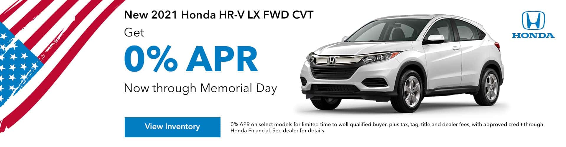 new 2021 Honda HR-V 0% APR, Get 0% APR For up to 72 Months
