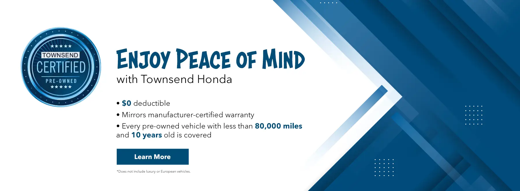 Enjoy Peace of Mind with Townsend Honda