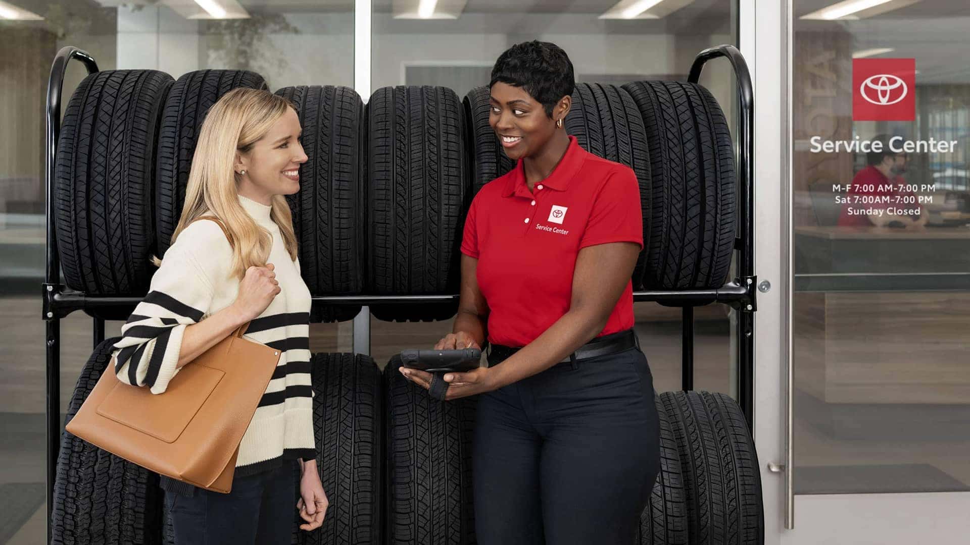 toyota service center with tires
