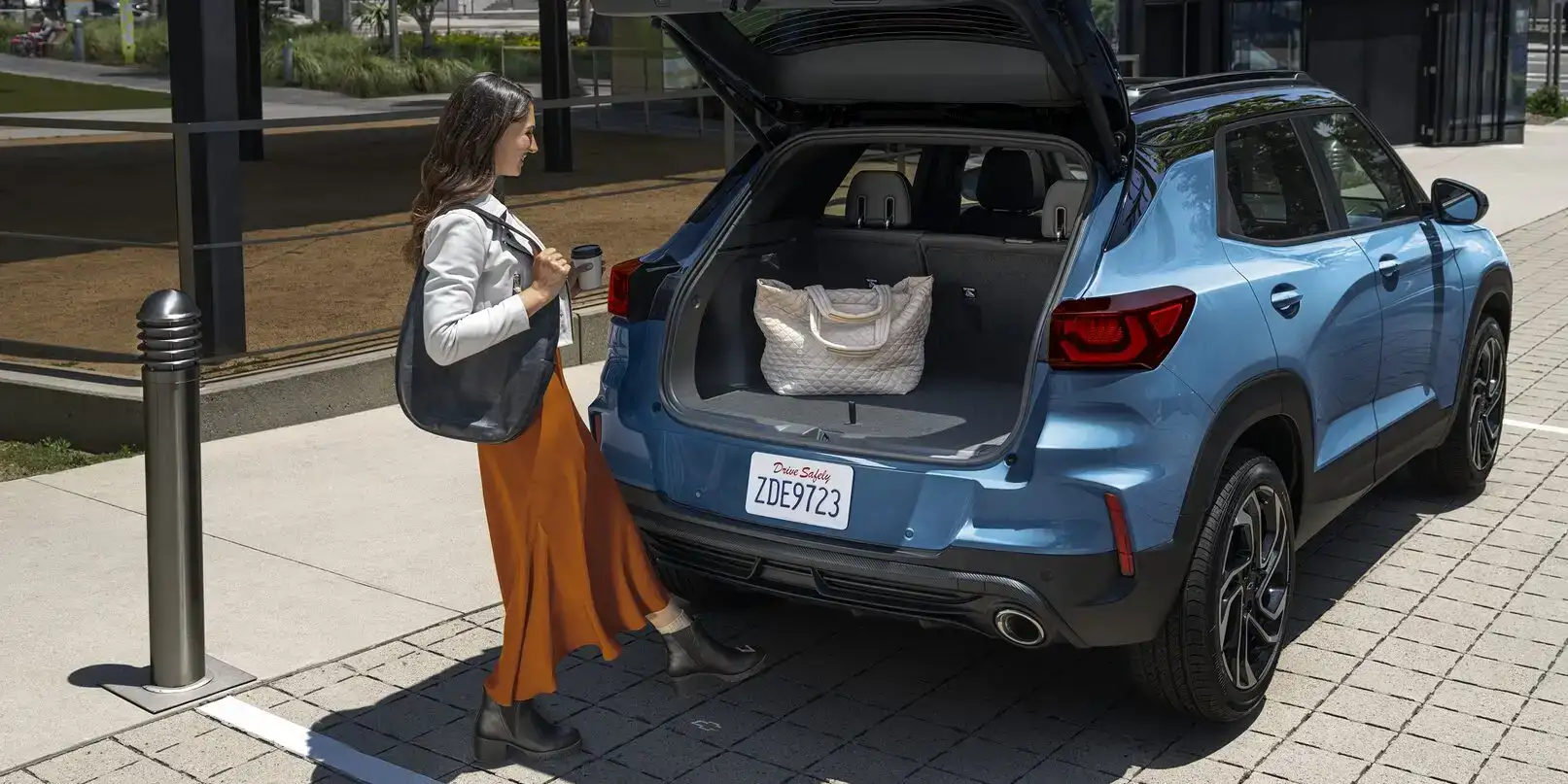 2026 Chevrolet Trailblazer with the rear hatch open