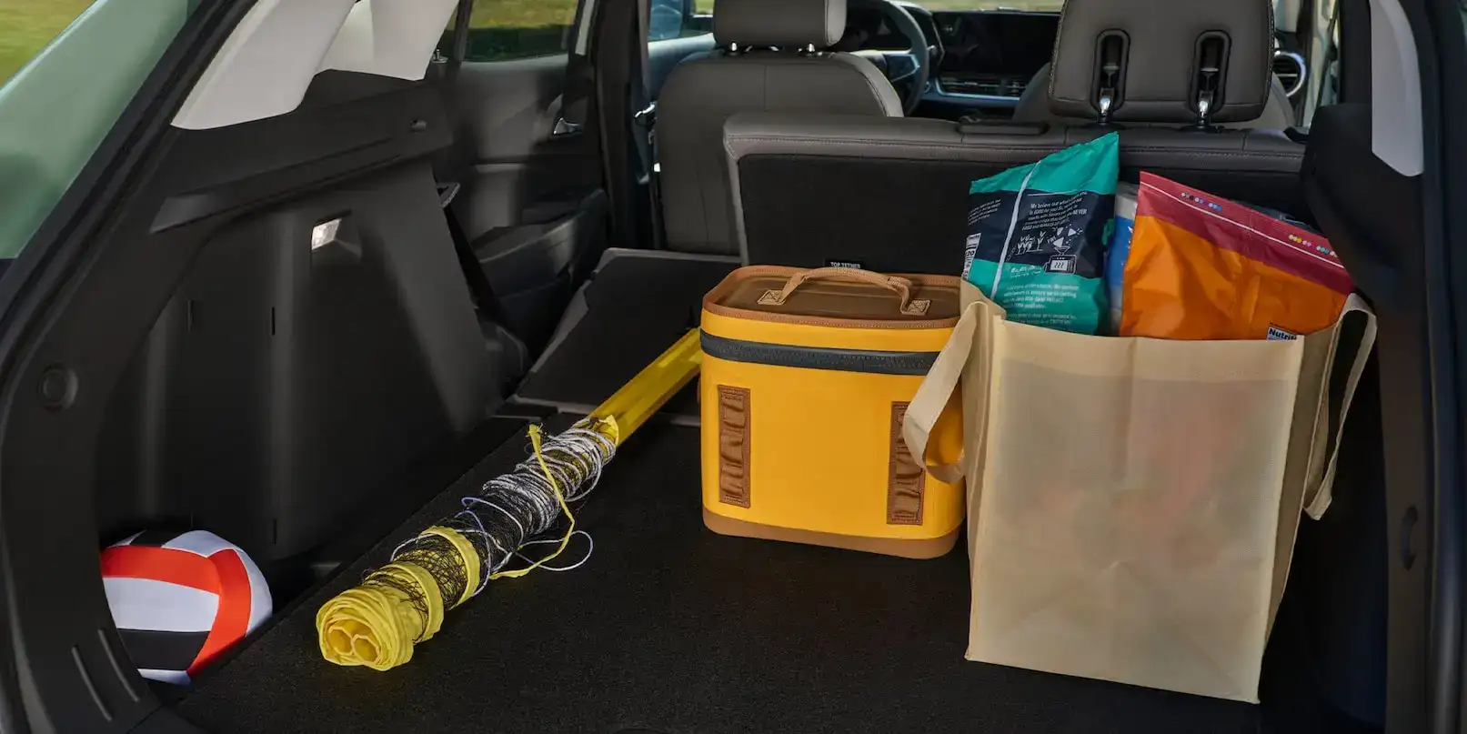 2026 Chevrolet Trax cargo area with the rear seat folded