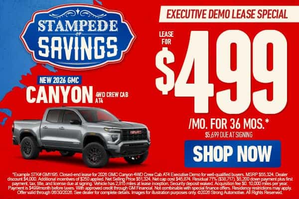 2026 GMC Canyon Stampede of Savings lease special