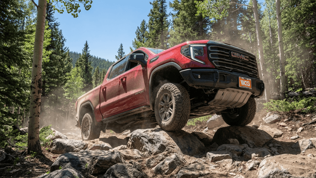 A GMC Sierra 1500 AT4X Off-roading in the Colorado Mountains