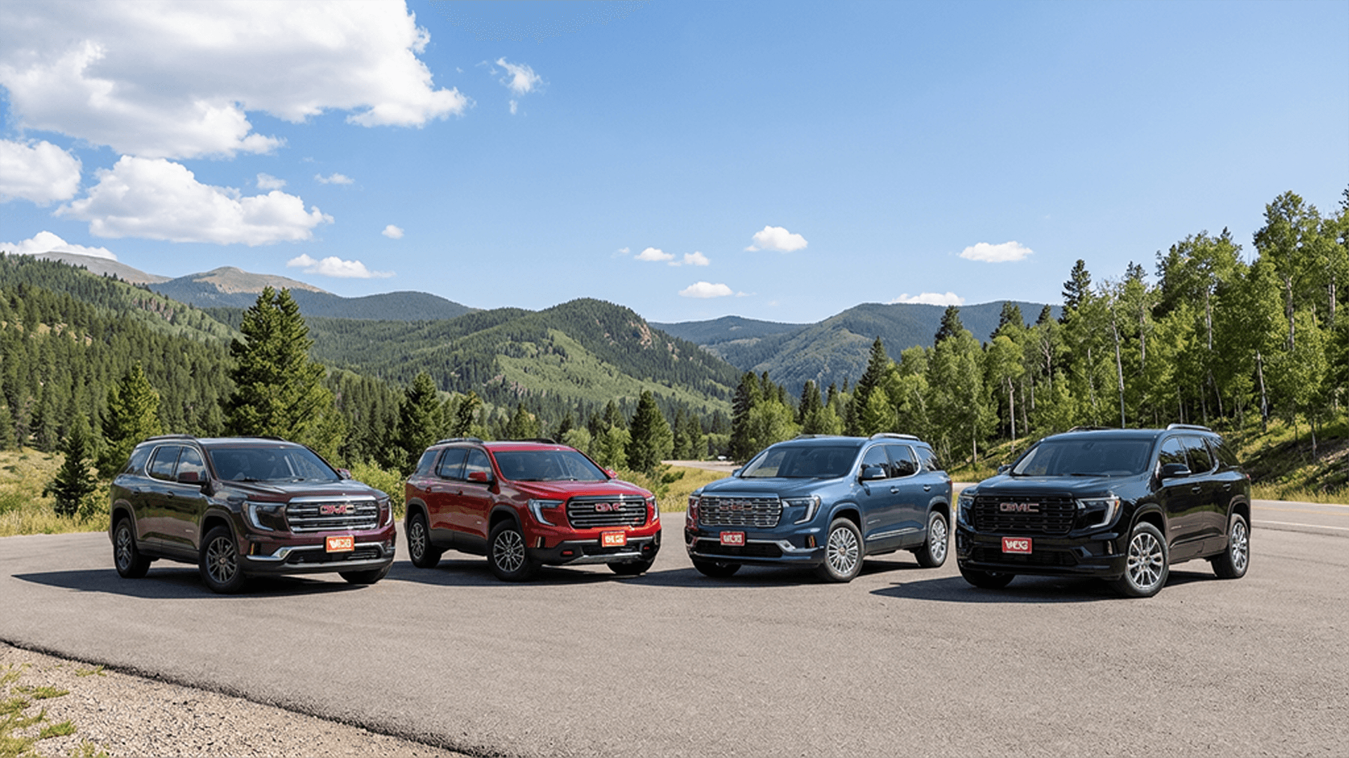 All 2026 GMC Acadia trim levels: Elevation, AT4, Denali, Denali Ultimate