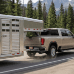 A Sierra 2500HD towing int he Colorado mountains