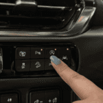 The engine auto start stop button being selected in a GMC Yukon