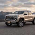 2026 GMC Canyon Denali luxury trim Colorado mountain road