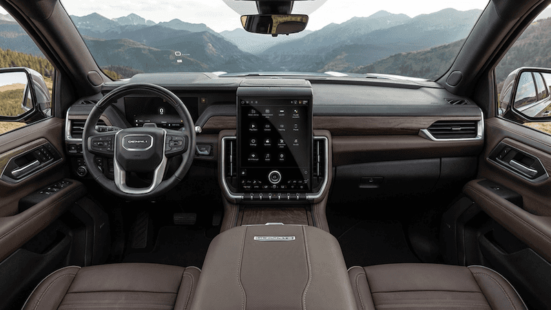 2026 GMC Yukon Technology & Super Cruise features displayed on dashboard in Colorado