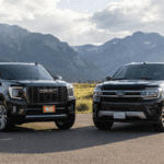 2026 GMC Yukon and Ford Expedition lineup comparison in Colorado mountains