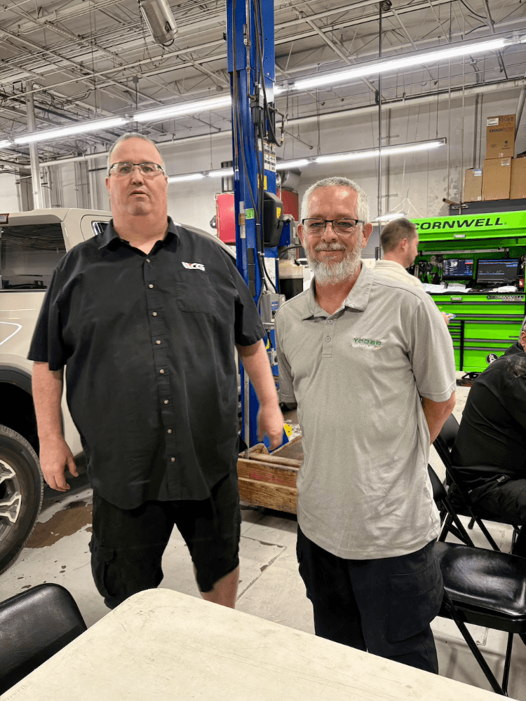 Ian Moore and Chris Hoff at the parts department appreciation event in Greeley, CO