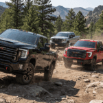 Sierra 1500 and 2500 AT4 and AT4X on the trail in Colorado