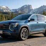 2026 GMC Terrain engine performance exterior with turbo badge Colorado mountain