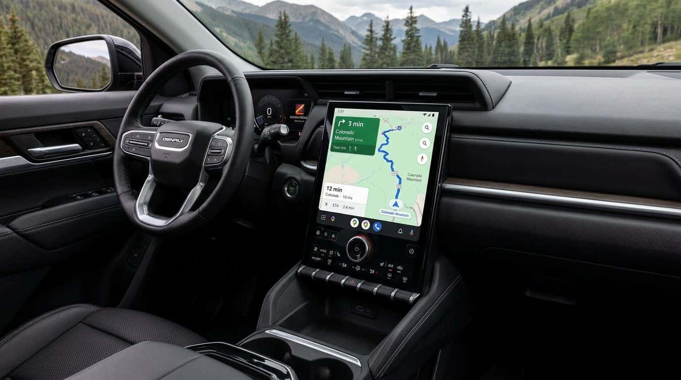 2026 GMC Terrain 15-inch Google Built-In Infotainment Touchscreen with Google Maps Navigation