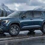 2026 GMC Terrain navigating snowy Colorado mountain road with advanced safety features