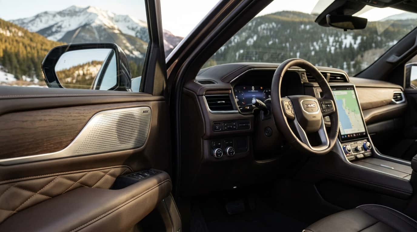 2026 GMC Yukon XL Denali Ultimate 22-speaker Bose audio interior detail